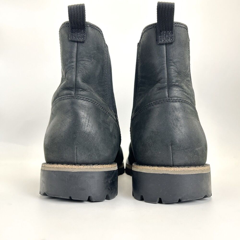 CHACO Fields Waterproof Chelsea Boots Mens Sz 10.5 Black Nubuck Leather - Picture 5 of 9